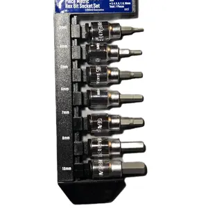 Gearhead 3/8in Drive 7 Piece Metric Hex Bit Socket Set - Ideal for Various Tasks and Applications