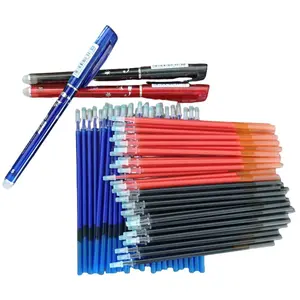 Erasable Gel Pen Refill & 2 Counts Pen Set, 0.5mm Ink Replacement Refillable Ink for Smooth Writing, Multi-color Ballpoint Pen Set with Comfort Grip for School and Office