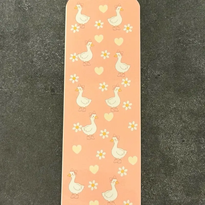 Coquette Goose Bookmark | Cute Pink Goose & Daisy Bookmark | Floral Reader Accessory