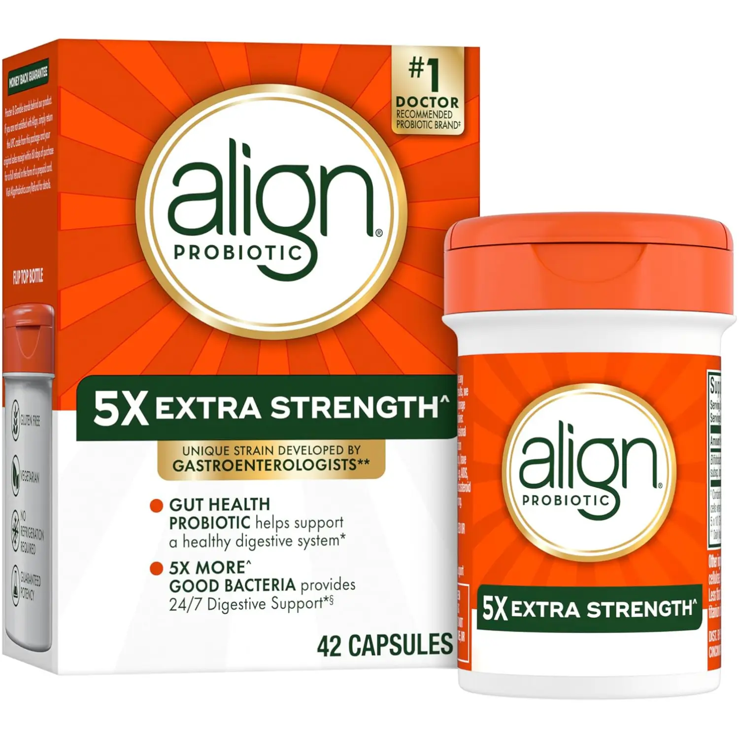 Extra Strength Probiotic Capsules for Women and Men High CFU Supports Gut and Digestive Health 42 Count