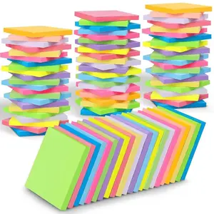 900 Sheets 3x3inch Self-Adhesive Square Sticky Notes, Random Colors, Suitable for Office, School, Home, Reusable Sticky Notes, Essential for Study, Desktop Accessories, Colorful Memo Pads.