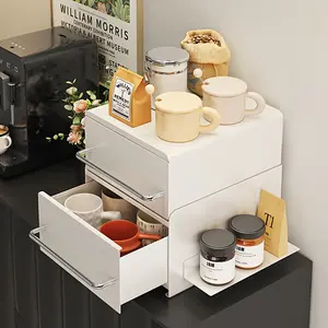 1 PCS Manual Coffee Grinder Storage Shelf  Coffee Dustproof Countertop Organizer Drawer Desktop Storage Rack