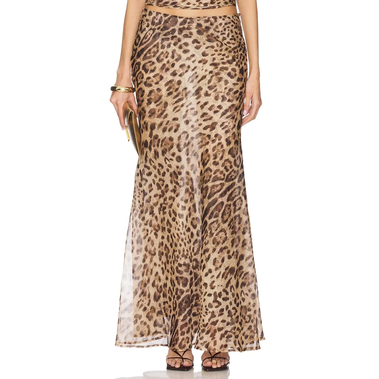 Bardot Monroe Maxi Skirt in Leopard