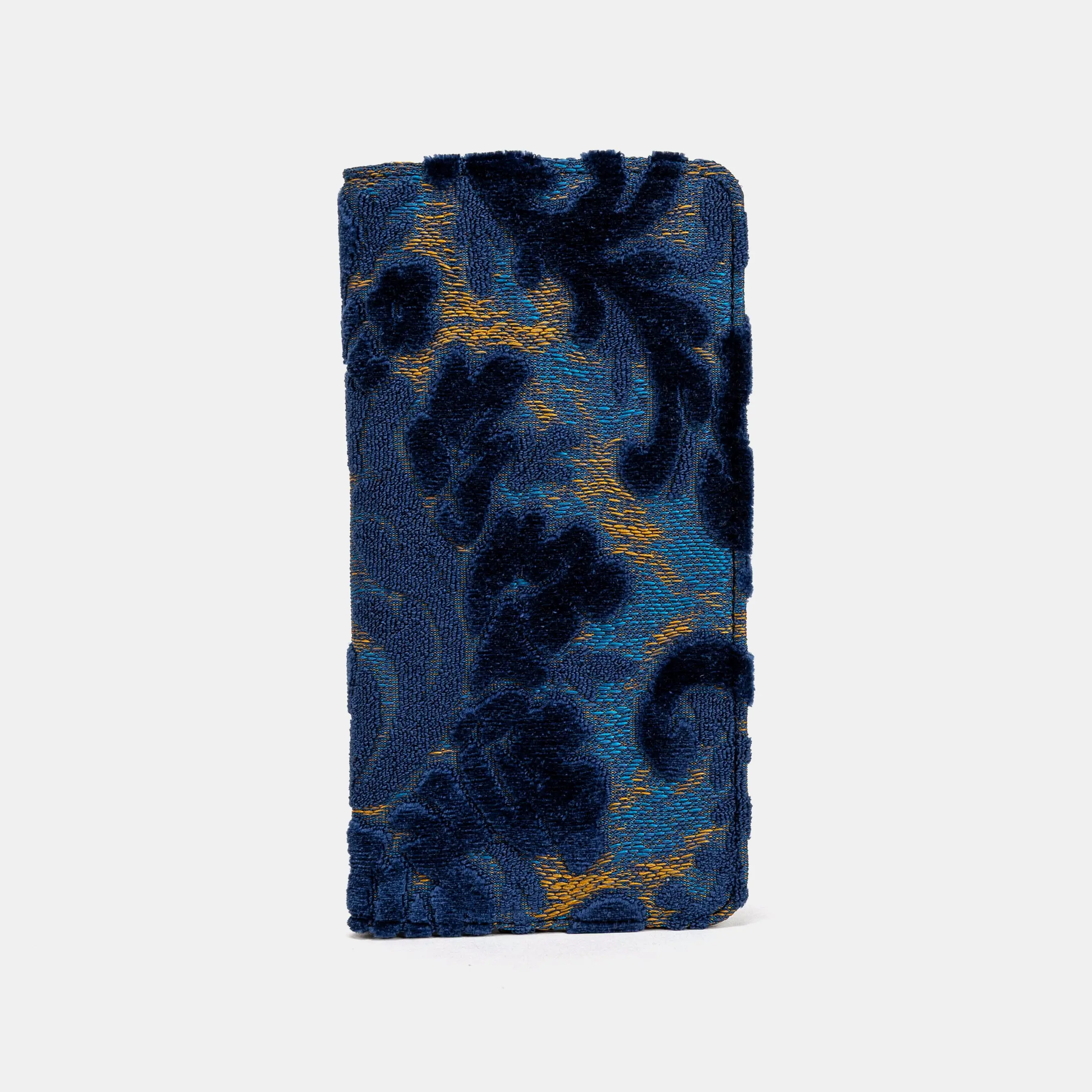 Burnout Velvet Navy Checkbook Cover