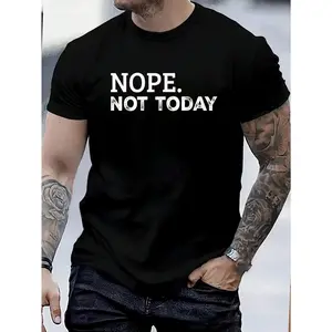 100% Cotton Nope. Not Today T-Shirt Women's Men's Graphic Tee Crew Neck summer vacation Tops