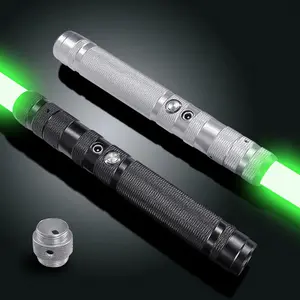 Pro Light up Saber USB Rechargeable RGB 14 Colors Metal Handle Saber Laser Sword Toys with Gravity Sensing Sound Effects Cosplay Laser Sword Toy Rave Light up Saber Cosplay Toy Led Flashing Weapon