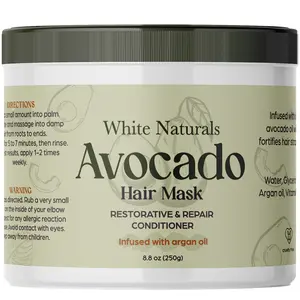 Avocado Hair Mask Infused with Biotin, Hair Thickening, Deep Conditioning for Healthy Hydrated Hair, Nourishing Avocado Oil Cream for Hair Growth and Volume, Helps Restore Damaged Hair, Sulfate Free