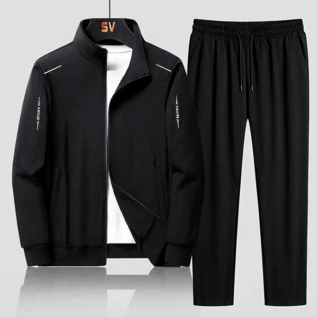 Men’s 2-Piece Tracksuit Set – Casual, Lightweight Polyester Zip-Up Jacket and Sweatpants Athletic Outfit for Gym, Running, and Workouts