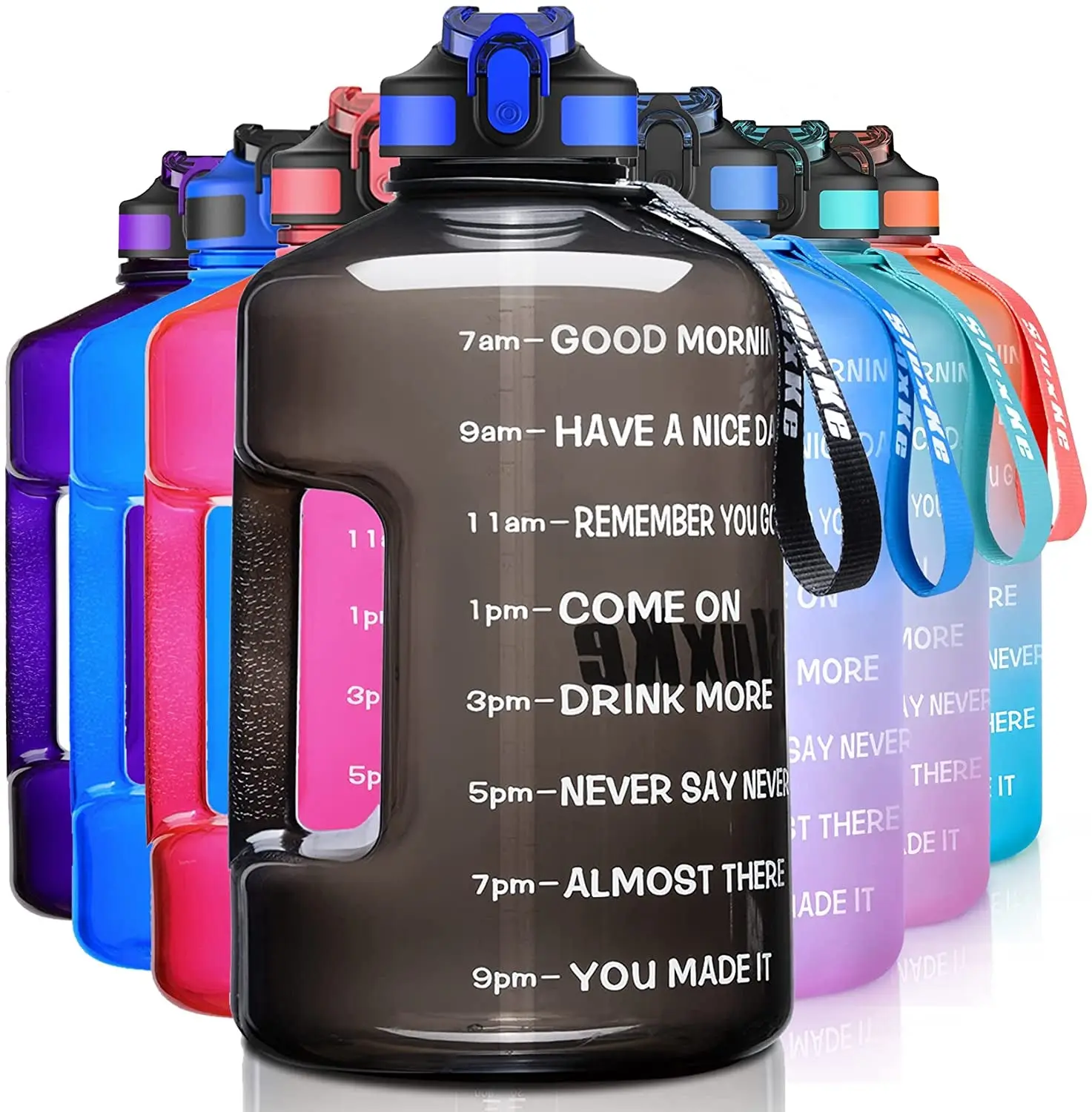 1 Gallon Motivational Water Bottle with Time Marker – BPA Free