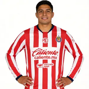 2425 Chivas Home long sleeves Top Football Jersey
