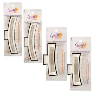 Goody Sport Forever SlideProof Rectangle Claw Clips - 2 Ct (2 Large for Thick Hair and Fine Hair), 3X Stronger, Sport-Level Grip for Workout