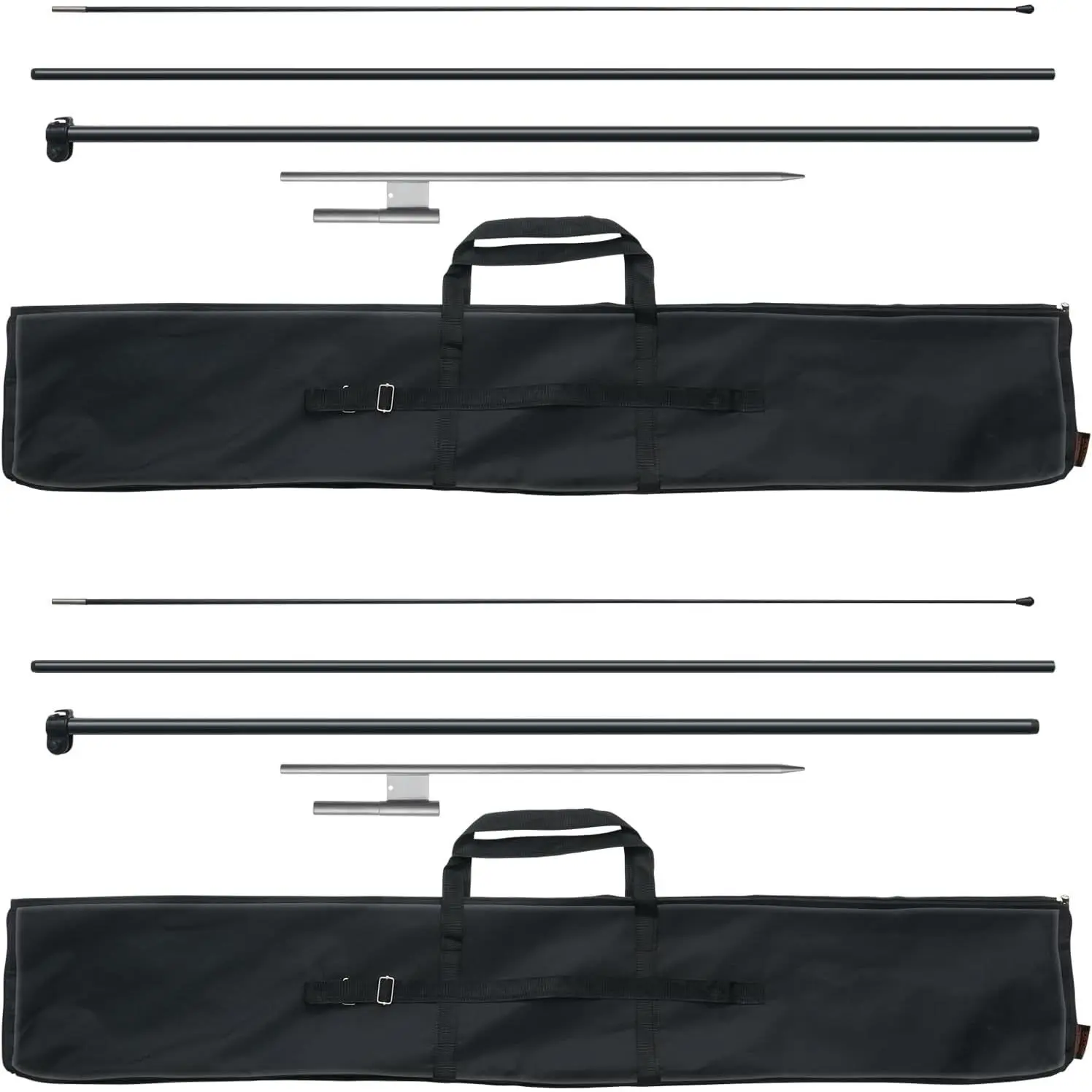 VEVOR Feather Flag Pole Kit, 2 Packs Swooper Flag Pole 12.7 ft, Sign Flag Poles for Business Advertising Feather Flags Banner Outdoor, with Ground Stakes and A Carrying Bag (Flag Not Included)