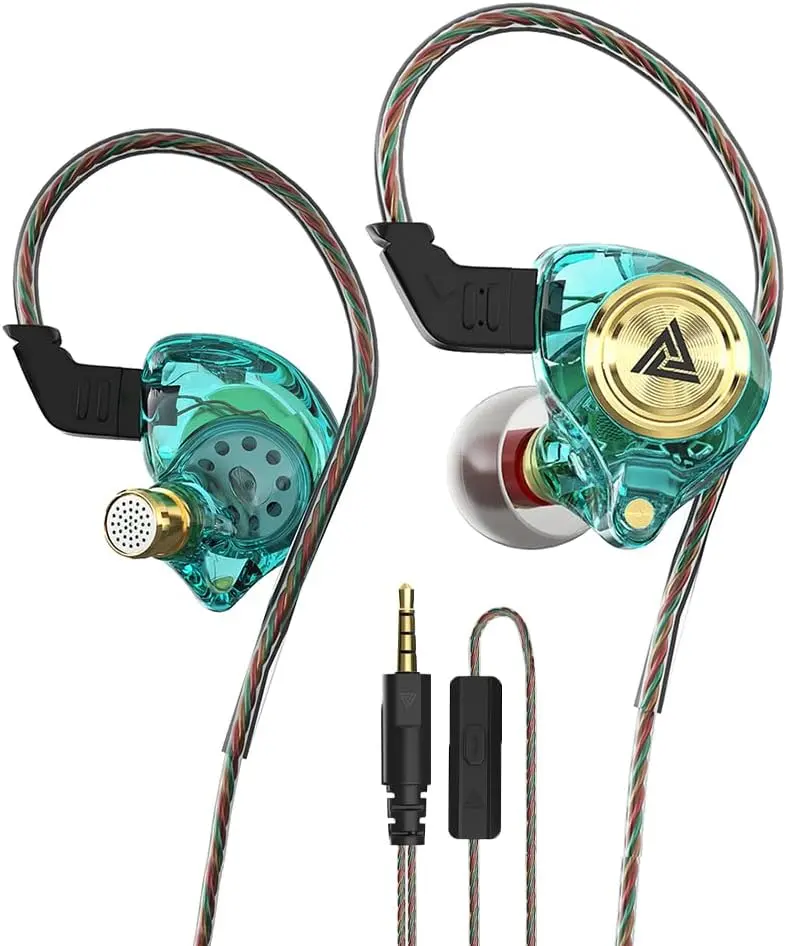 QKZ AK3 Portable Wired In-Ear Earphone, Wired Headphones With Mic, HiFi Subwoofer Noise Cancelling Wired Earphones for Game Sports, 3D Stereo Sound Headphones For Gym & Sports & Game, Electronic Audio Earbud Gaming Earbuds for Gamer Enthusiast