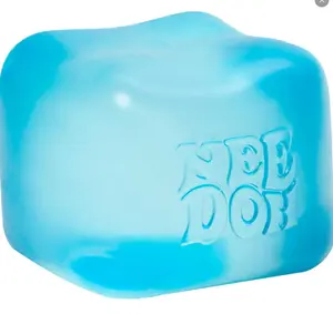 Schylling NeeDoh Nice Cube -Sensory Squeeze Toy with Super Solid Squish - 2.25" Cube - blue