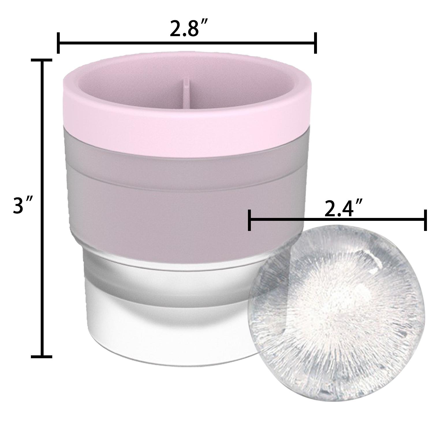 Ice Ball Maker Mold, Round Ice Cube Mold, 2.4 Inch Sphere Ice Cubes for Whiskey, Cocktails, Bourbon