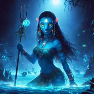 5D DIY Full Drill Round Diamond Painting - Diamond Painting Kit Blue Elf Mosaic Canvas DIY Wall Art, Home Wall Decoration, Suitable for Halloween, Christmas, Birthday and Anniversary Gifts.