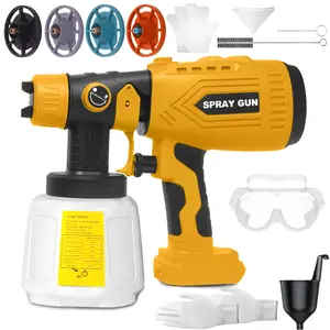 Kilison Cordless Paint Sprayer for DeWalt 20V Battery, 200W HVLP Spray Paint Gun Tool with Brushless Motor and Copper Nozzle, Easy to Clean, for Furniture, Fence, Walls, Ceiling, Door etc. (No Battery)