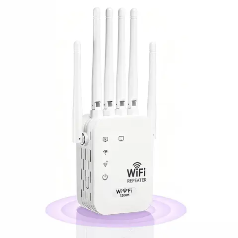 2026 New Upgrade High-Speed WiFi Repeater - 2.4GHz Signal Booster with 6 Directional Antennas, Ethernet Port, Wide Coverage, Compatible with Most ISPs' Standard Routers, Other Devices, Printers, for Home Network Expansion