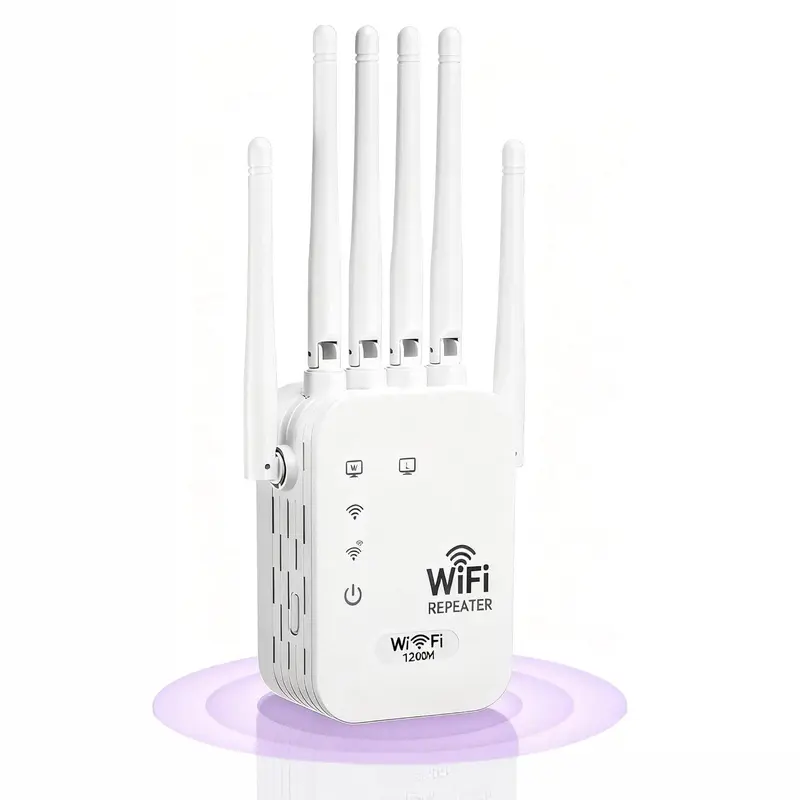 2026 New Upgrade High-Speed WiFi Repeater - 2.4GHz Signal Booster with 6 Directional Antennas, Ethernet Port, Wide Coverage, Compatible with Most ISPs' Standard Routers, Other Devices, Printers, for Home Network Expansion