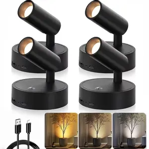 Magnetic Wall-mounted spotlight,USB Rechargeable Wall Mounted LED Light, Wireless Night Lamp with Touch Control, Indoor Home Decor Lighting for Bedroom Living Room Hallway Party gifts