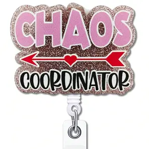 Creative Letter Design Badge Holder, Retractable Badge Holder, Name Badge Holder for Nurses, Doctors, Students, Workers and Volunteers, Nurse Badge Reel