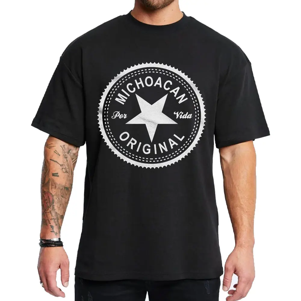 Chicano Clothing Michoacan Original Mexican Clothes Gangster Clothing Lowrider Oversized Graphic Tee Medium Heavy Hoodie for Men & Women 1410 MX Unisex Fit Casual Sweatshirts
