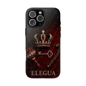 Elegua Phone Case Yoruba Religion - Tough Lexan Plastic, Lay-Flat Bezel, Glossy Finish, Shock Absorption, Supports Wireless Charging, Customized Design