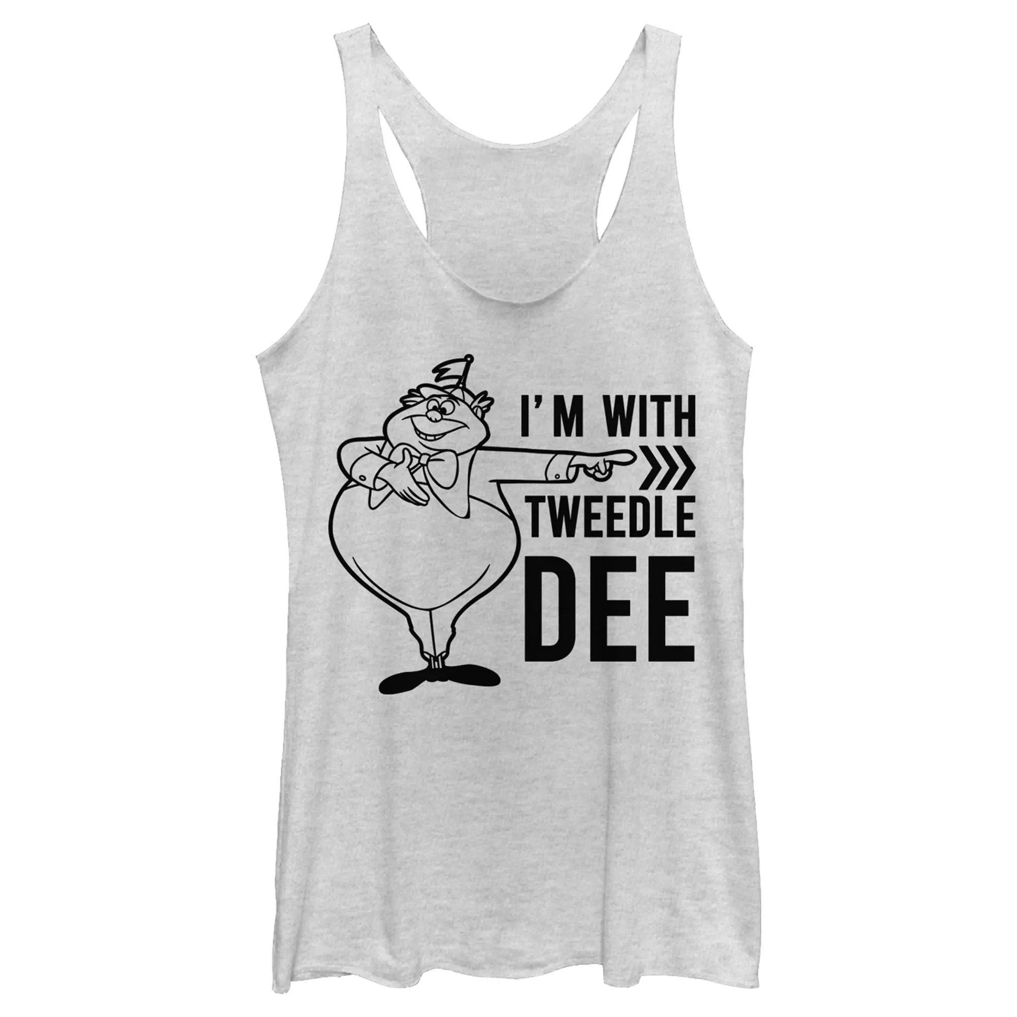 Women's Alice in Wonderland I’m With Tweedledee Racerback Tank Top