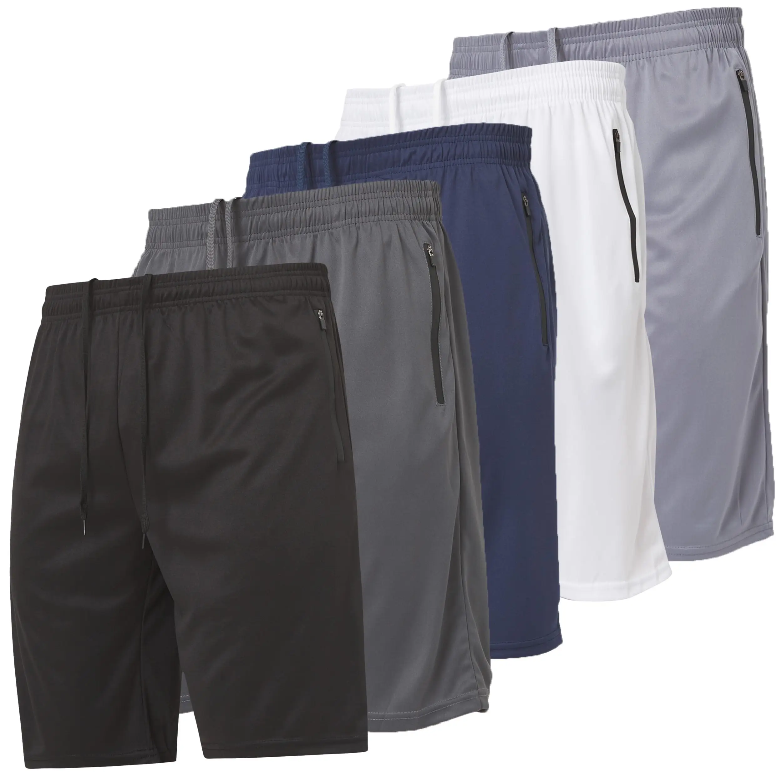 Ultra Performance Mens 5 Pack Athletic Running Shorts, Basketball Gym Workout Shorts for Men with Zippered Pockets
