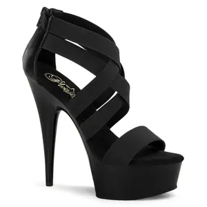 Pleaser Delight-669 Womens Sandals in Black Vegan Leather/Black