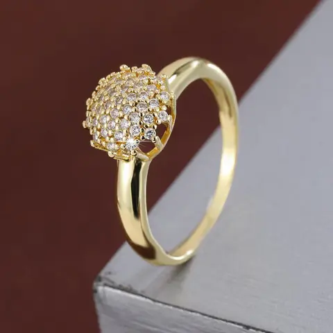 Geometric Round Design Ring with Artificial Zircons, Elegant Fashion Rings, Beautiful Rings, Statement Ring, Fashion Jewelry for Party, Daily Clothing Decor, Trendy All-match & Exquisite Jewelry for Birthday Gift, Elegant Everyday Ring