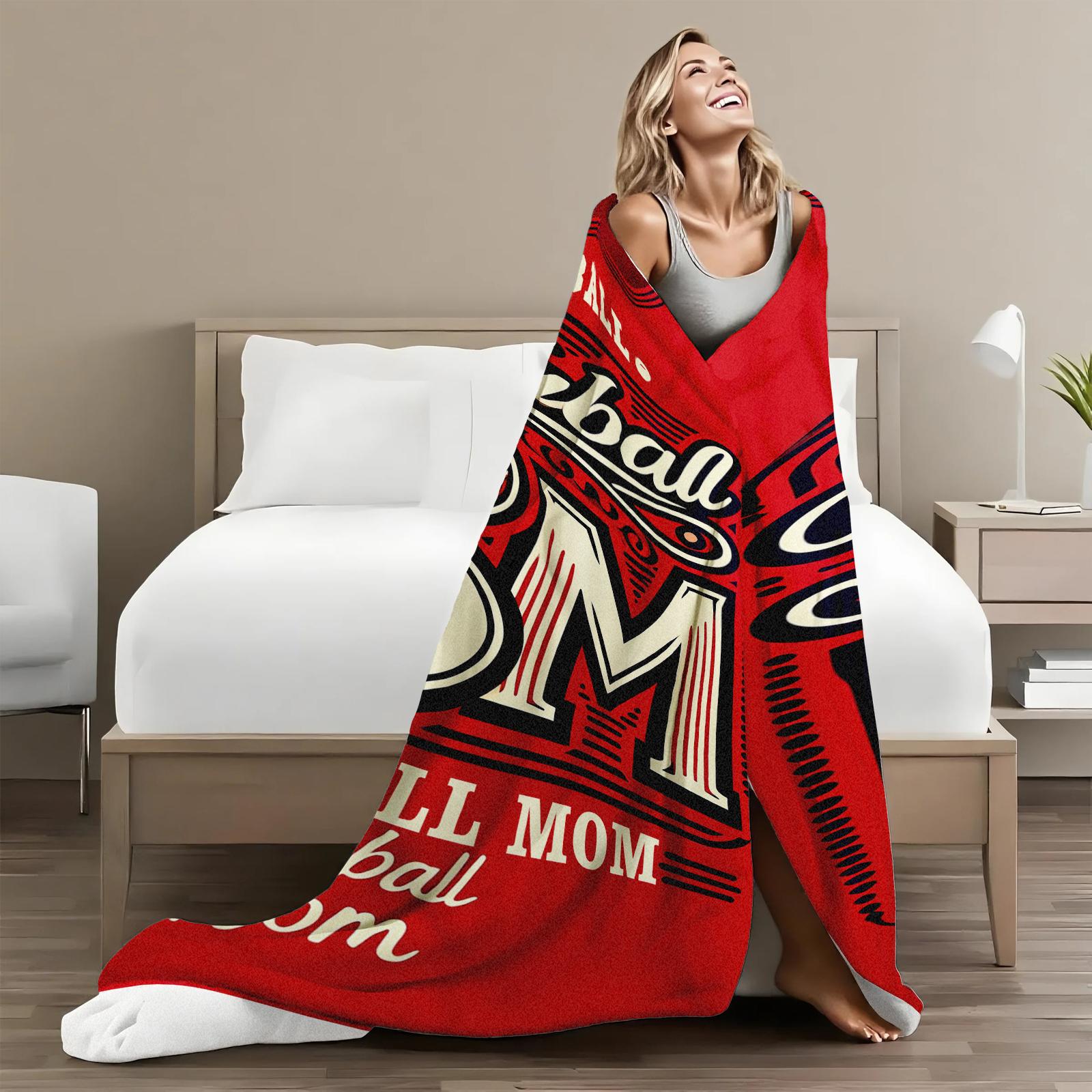 Volleyball Mom Soft Flannel Throw Blanket Ultra Plush Lightweight & Breathable for Car Sofa Bed Travel Camping All Seasons Gift mother meaningful heartfelt comfort day