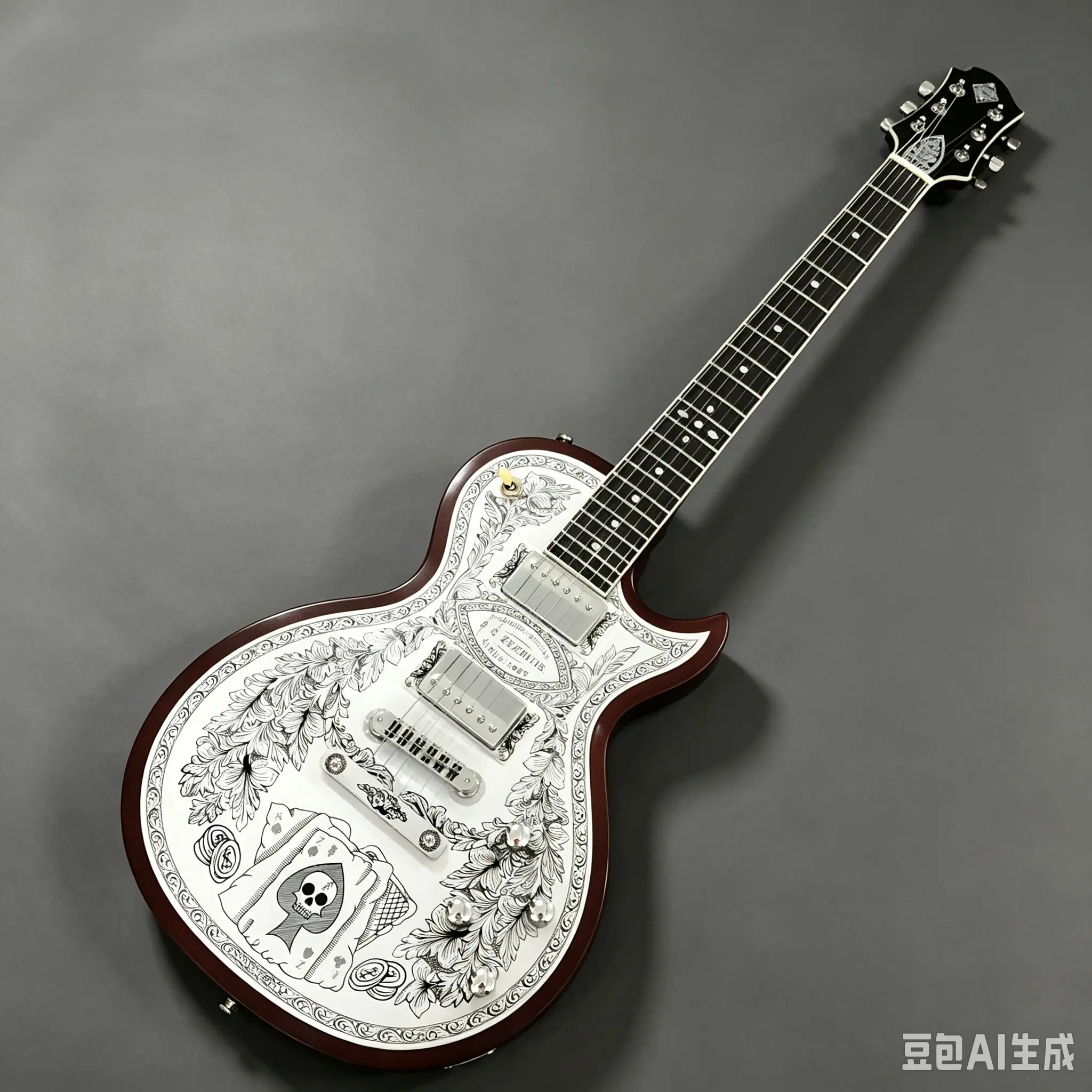 Metal Front Series Electric Guitar with HH (H-H) Pickups, Tune-O-Matic Bridge, Rosewood Fingerboard - Performance Practice Instrument with Rich Warm Tone, Guitar & Bass Accessories