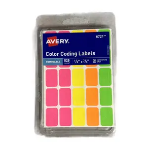 Avery Color Coding Labels, Removable, Handwrite Only, 1/2" x 3/4", Multi-Color, 525 Labels