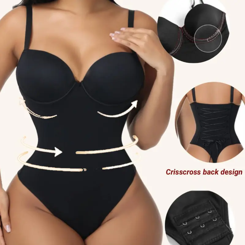 Women's Comfortable Body-Sculpting Compression Slim-Fitting Bodysuit, Faja Body Shaper, Adjustable Straps, Breathable Shapewear, All-Season Wear