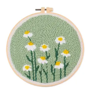 GARVEE Needle Punch Embroidery Starter Kit with Patterned Fabric, Threads, and Hoops – Perfect Craft Kit for Needle Punch Enthusiasts and a Thoughtful Gift
