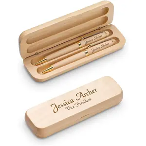 | Personalized Ballpoint Pen and Mechanical Pencil Set in Maple  with Custom Engraving