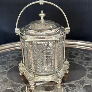 Handcut crystal and handchased Biscuit Box