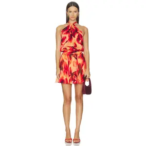 ROCOCO SAND Sash Tie Mini Dress in Yellow