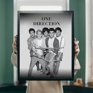 One Direction Boy Band Group Poster, Gift for Her, Room Decoration, Minimal Wall Art, UNFRAMED