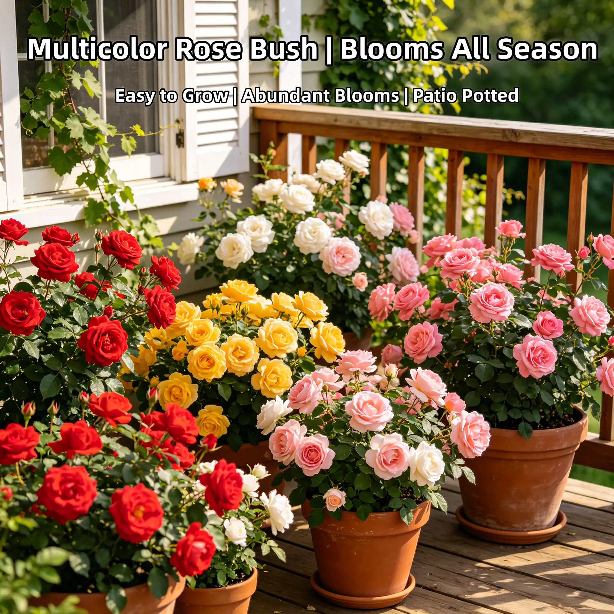 200+ Mixed Rare Rainbow Rose Seeds for Planting - Perennial Flower Garden Outdoor Balcony Decor - Easy Grow Home Plant Gift for Women