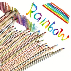 30PCS Rainbow Core Colored Pencils, Suitable for Schools, Homes, Sketching, Graffiti, Art Supplies, And Professional Artistic Purposes summervibes