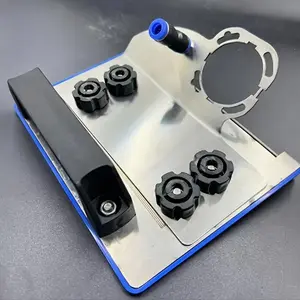 45° Angle Stainless Steel Tile Trimming Stand - Manual Chamfering Tool Bracket with Metal Construction, Non-Electric Operation, Blue Base for Precision Cutting and Finishing, Tile Cutting Tools