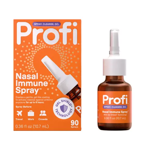 Profi Nose Spray - Drug-Free Unscented Cleansing Gel, USP-Certified Immune Defense, Oral & Nasal Cleansing, Allergy Relief, Non-Drowsy, Non-Addictive, Soothing Sterile Water Formula, 90 Sprays, 18 Months Shelf Life, Ideal for Daily Travel and Work Days