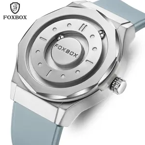 FOXBOX Men's Trendy Watch, Dual-Track Dial, Mirrorless Design, Unique Style, 30M Waterproof