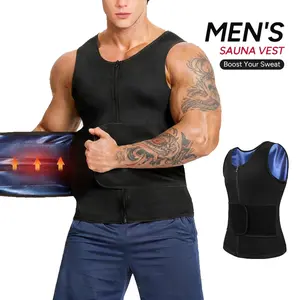 Sauna Suit for Men Waist Trainer Vest Boost Sweat Athletic Compression Shirt Activewear Gym Outfit