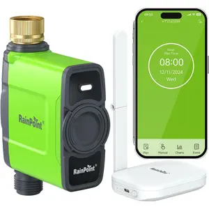 RainPoint Hose Timer Smart Water Timer with  WiFi Gateway,  3 Watering Modes | Brass Inlet | Voice & App Control | Auto Rain Delay | 1-Zone sprinkler Garden Outdoor