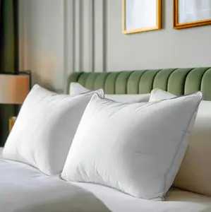 Luxury Goose Feathers Down Pillows  Size Set of 2 with Two-Sided Pillowcase,  Hotel Quality Medium Firm Bed Pillow for , or Side Sleepers