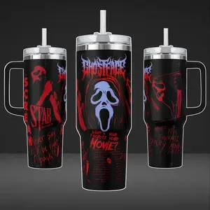 Scream 7 Ghostface Tumbler 40oz 20oz Movie Custom Cup 40 oz Tumbler With Handle, Tumbler 20oz No Handle, Gifts For Fans