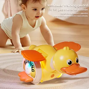 Dynamic Spinning Duck Toy with Musical & Lights for Kids Yellow Ducky Shape Crawling Fun Christmas Gift for Physical Development & Educational Value